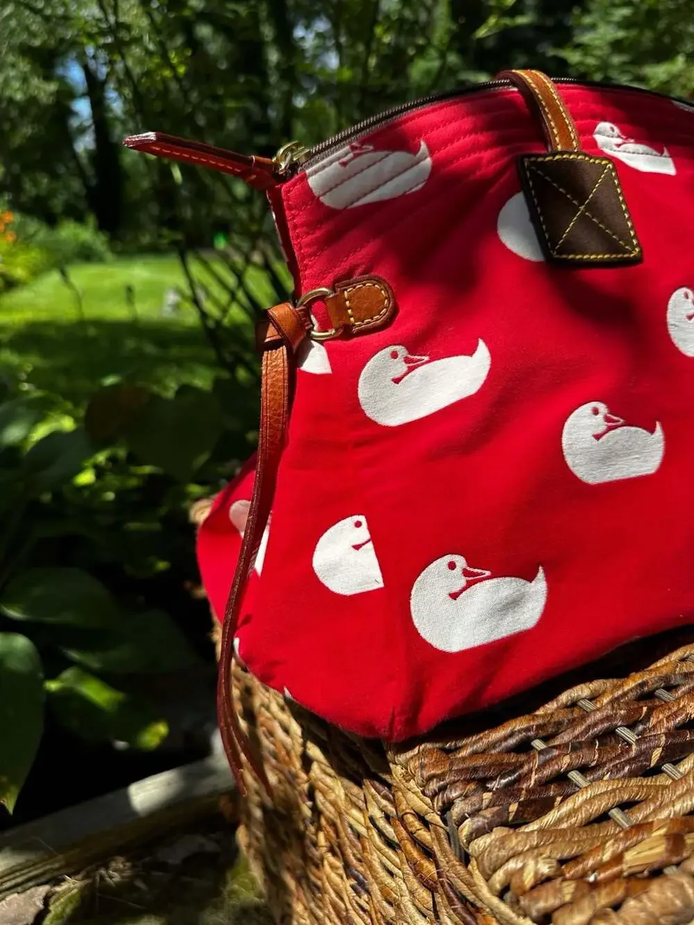 Dooney & Bourke Samantha Sport Duck Canvas Satchel in Red Y2K EUC ❤️ 🦆